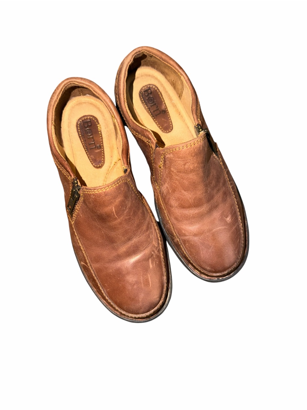 Born Women’s Chestnut Brown Leather Slip-On Loafers Size 6 1/2 M